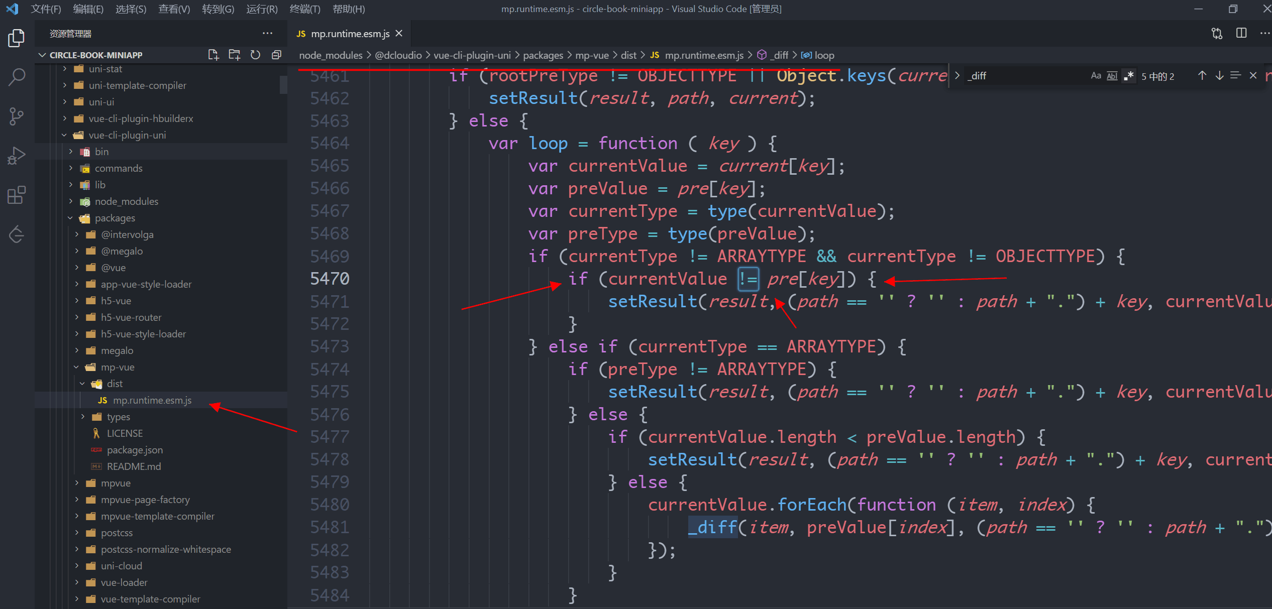 【报bug】小程序 diff 0 和 判断相等的,正确结果应该不等的